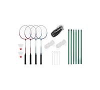vidaXL Set de badminton pour jardin 4 raquettes et filet 620x151 cm Blanc G
