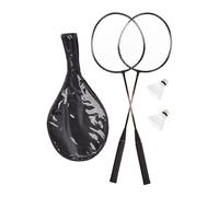 relaxdays Set de Badminton avec Sac, 2 Volants Solides, Raquettes pour Enfants/Adultes, HxL 66 x 20 cm, Gris