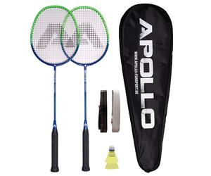 Set de badminton Match Pro 800 - inclus : sac de transport, 2 raquettes, volants-Bleu/Gris