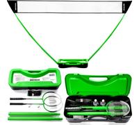 Set De Badminton Raquettes Avec Filet Et Volants À Plumes - Valise Portable