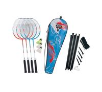 Talbot Torro Set de Badminton Premium 4-Fighter, Haute Qualité, 4 Raquettes en Aluminium, Léger et Maniable, 3 Volants, Ensemble Complet de Filet, dans Un Sac Précieux, 449416