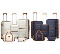 Set de bagages avec 3 valises 1 sac et 1 vaniti : Noir et marron