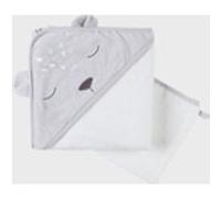 Set de bain Kendi en éponge et Veloudoux, écru/gris clair