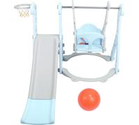 Set de balançoires à grimper avec panier de basket - Toboggan de jeu pour l'intérieur et l'extérieur - Idéal pour les petits enfants