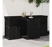 Vidaxl Set De Balcon 2 Places Noir Bois De Pin Massif