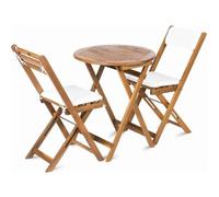 Fieldmann - Set de balcon CAROL FDZN 4003-T - 2 chaises et 1 table, bois naturel marron