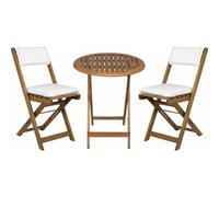 Fieldmann - Set de balcon CAROL FDZN 4003-T - 2 chaises et 1 table, bois naturel marron