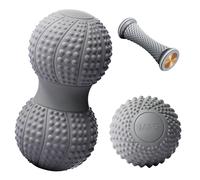 Set de balles de massage et double balle de massage pour fascia, balle double pour fascia, balle de fascia, petite boule de massage pour fascias, petit diamètre 6,5 cm, longueur 13 cm, balle pour