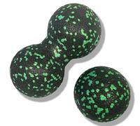 Set de balles de massage pour fascias (balle unique + balle lacrosse en cacahuète), balle de massage pour la colonne vertébrale, les pieds, le cou et le dos, massage des tissus profonds, libération