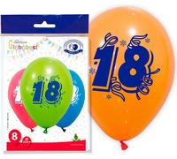 Set de ballons anniversaire 18 ans déco 10 pièces multicolores