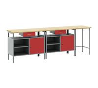Set De Banc De Travail 3 Pièces En Acier Noir