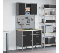 Set De Banc De Travail 5 Pièces En Acier Noir