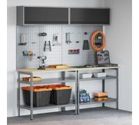 Set De Banc De Travail 8 Pièces En Acier Gris Vidaxl