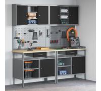 Set De Banc De Travail 8 Pièces En Acier Noir