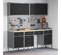 Set De Banc De Travail De 10 Pièces En Acier Noir