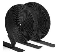 Set de bande Scratch à coudre noir - Fermeture Scratch à coudre (à crochets et à boucles) - Bande robuste, large, non adhésive, pour textiles et bricolage - 16 mm x 5 m