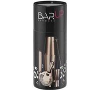 HENDI Set de bar dans un tube, BarUp, outils pour barman: shaker Boston, passoire Hawthorne, jigger double, pilon et cuillère à cocktail en spirale avec disque pilon, ø120x(H)320mm, inox cuivré
