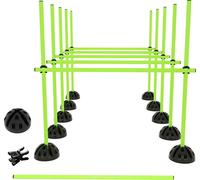 Set de barres de saut Barres d'entraînement pour l'entraînement physique Saut (15 barres - 100cm, 10 pieds en X, 10 clips) - Vert CEEDIR