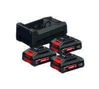Set de base EXPERT - Chargeur 12/18V - 3X batterie 18V 4.0ah - BOSCH - 0615V0005X