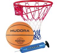 Hudora Set de basketball Slam It – Panier robuste, ballon Taille 7 caoutchouc, pompe à main