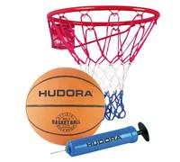 HUDORA Set de Basketball Slam It - Set de Basketball avec Panier Robuste, Ballon de Basket Taille 7 en Caoutchouc & Pompe à Main - pour l'intérieur & l'extérieur - pour Enfants & Adultes