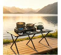 Set de batterie de cuisine de camping - 11 pièces - Aluminium - Pour 2 à 3 personnes - Compact Ø 19 x 10 cm