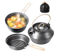 Set de Batterie de Cuisine de Camping - Kit de Cuisine Extérieur avec Casseroles | Équipement Extérieur pour Randonnée Pique-Nique Pêche Survival Familiale