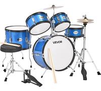Set de batterie VEVOR, 5 pièces, y compris tambour de basse 40,6 cm, caisse claire 25,4 cm, toms 20,3 cm & 25,4 cm, toms sur pied 33 cm, cymbales crash 25,4 cm & charleston 20,3 cm, pour enfants de 6