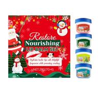 Set De Baume À Lèvres,4 Pièces Hydratant Pour Noël Léger - Set De Baume Pour Lèvres Sèches Fêtes - Pour Matin Et Nuit Hiver Femmes Filles Hommes Nouvel An Saint-Valentin Anniversaire