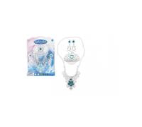 Set de beauté couronne, collier, boucles d'oreilles en plastique sur carte