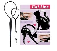 Set de beauté de 4 pièces avec 2 épingles à cheveux Hair Twister + 2 pochoirs Cat Eyeliner pour des tresses élégantes & Smokey Eyes et Cateyes incl. vidéo Turorial