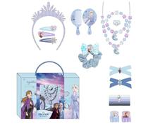 Set de beauté de la Reine des Neiges - Comprend 1 chouchou en tissu, 10 chouchous en tissu, 2 pinces, 3 épingles à cheveux, 2 brosses, 1 bandeau, 1 collier, 1 bracelet et 1 bague - Multicolore -