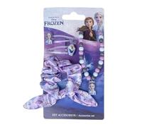 Set de beauté de la Reine des Neiges - Comprend 1 Chouchou en Tissu, 2 épingles à Cheveux et 1 Collier - Multicolore - Multicomposition - Design inspiré d'Elsa et Olaf - Produit Original conçu en