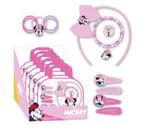 Set de beauté enfant Minnie - Multicolore - Idéal pour surprendre vos petits - Comprend 5 chouchous à cheveux, 1 bandeau, 4 pinces à cheveux, 1 bracelet et une bague - Produit original conçu en