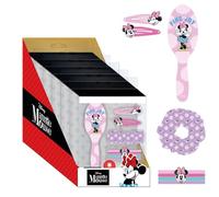 Set de beauté pour enfant Minnie - Multicolore - Idéal pour surprendre vos enfants - Comprend 1 chouchou en tissu, 4 chouchous en tissu, une brosse et 2 pinces à cheveux - Produit original conçu en