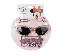 ARTESANÍA CERDÁ Set beauté Minnie Mouse – Rose: lunettes, 2 épingles, 2 pinces – Fabriqué en Espagne