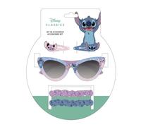 ARTESANÍA CERDÁ Set de beauté pour enfants Stitch bleu et rose lunettes 2 épingles & 2 pinces