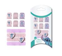 Set de beauté Stitch - Comprend 6 épingles à cheveux et 4 chouchous - Couleur rose et violet - Multicomposition - Design inspiré de Stitch - Produit original conçu en Espagne