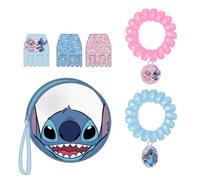 Set de beauté Stitch - Comprend un sachet, 3 pinces à cheveux et 2 bracelets - Multicolore - Idéal pour surprendre vos enfants - Clip avec Stitch et Angel - Produit original conçu en Espagne
