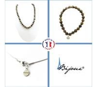 Set de bijoux Bracelet Collier Perles de saphir de Mogok, Birmanie, Myanmar Qualité 2A 8 mm Chaîne en acier inoxydable