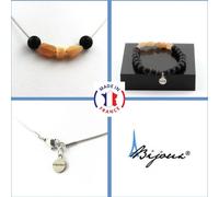 Set de bijoux Bracelet Collier Perles d'onyx noires mates 8 mm + Collier de pierres de soleil tanzaniennes en acier inoxydable