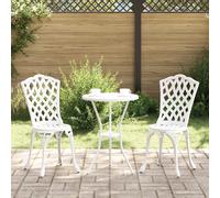 Set De Bistro Jardin 3 Pièces Vidaxl En Alu Blanc