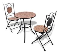 Vidaxl Mobilier De Bistro 3 Pcs Carreaux Céramiques Terre Cuite