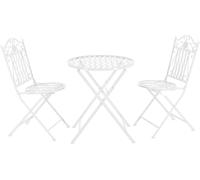 Set de Bistrot Biella pour Jardin Métal Blanc [en.casa]