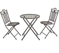 Set de bistrot 'Biella' 3 pièces pliable métal vert foncé