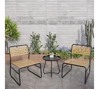 Set de bistrot 'Brienza' 3 pièces poly rotin beige