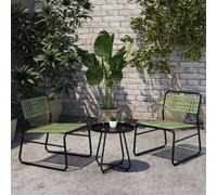 Set de bistrot 'Brienza' 3 pièces poly rotin vert