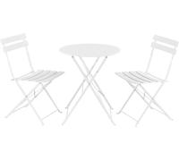 Set de bistrot 'Caprile' 3 pièces pliable acier blanc