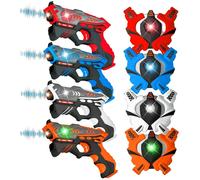 Set de blaster laser tag, pack de 4, ABS résistant, lumières clignotantes , 4 packs un set
