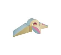 Set de blocs en mousse 4 éléments avec petit pont rose, bleu, jaune